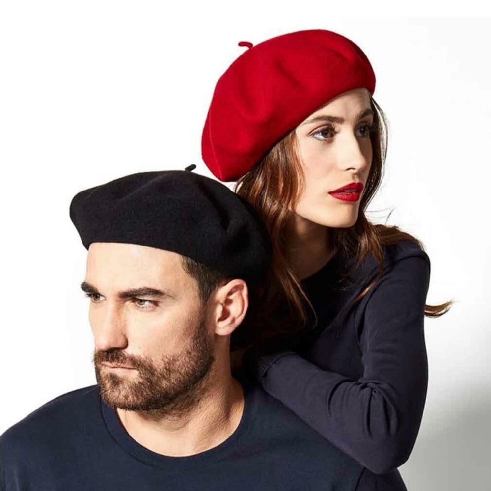Vintage Unisex Pierre Laulhère 100% Wool French Basque Beret Burgundy, France